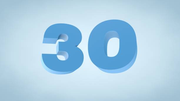 istock Number 30, Number Thirty - 3D Illustration Stock Image 1184458010