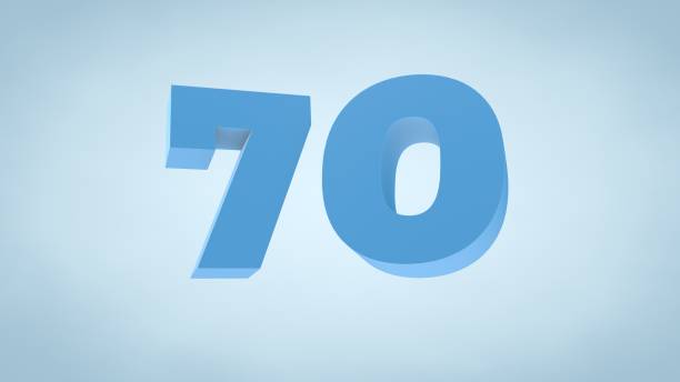 istock Number 70, Number Seventy - 3D Illustration Stock Image 1184458011