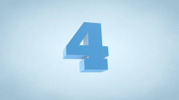 istock Number 4, Number Four - 3D Illustration Stock Image 1184458024