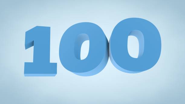 istock Number 100, Number One Hundred - 3D Illustration Stock Image 1184458038