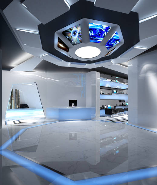 istock 3d render of luxury hotel lobby and reception 1184458673