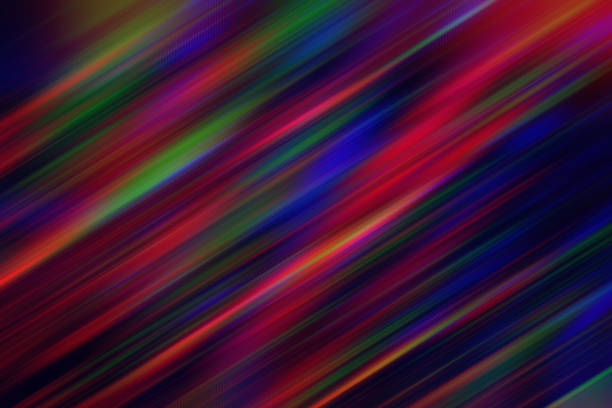 speed motion background holographic rainbow neon tilt stripe shiny line laser pattern colorful fun igniting defocused vibrant abstract fiber optic texture retro style - prism spectrum laser rainbow imagens e fotografias de stock