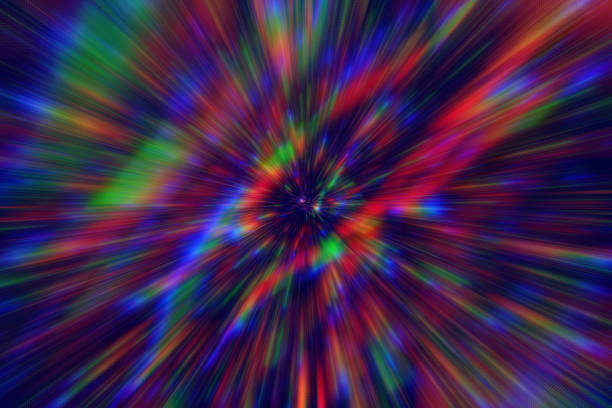 esplodere speed flash prism colorful neon glitch beam light trail wave pattern igniting background glowing north star shape variation fantasy mission brainstormy gala party concept fine fractal op art shiny gradient vibrant texture - conceptual symbol flash foto e immagini stock