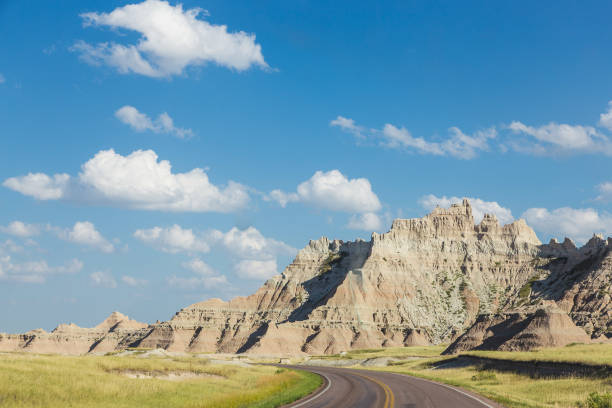 istock Driving into the Badlands 1184464233