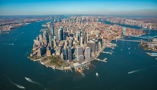 Vista aérea al horizonte de la ciudad de Nueva York photo
