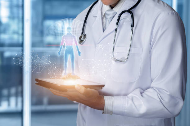 istock Concept study of a patient with the help of technology. 1184464564