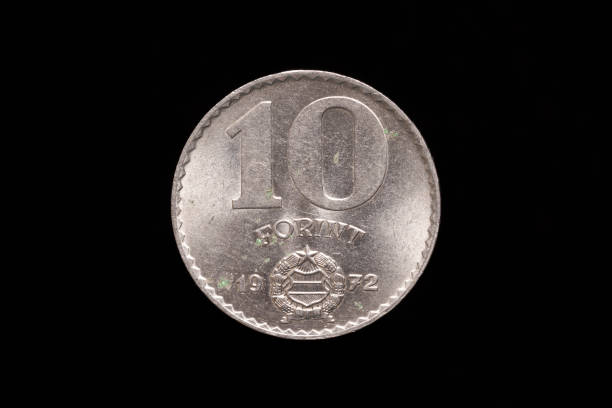 Old Hungarian 10 Forint coin from 1972, reverse