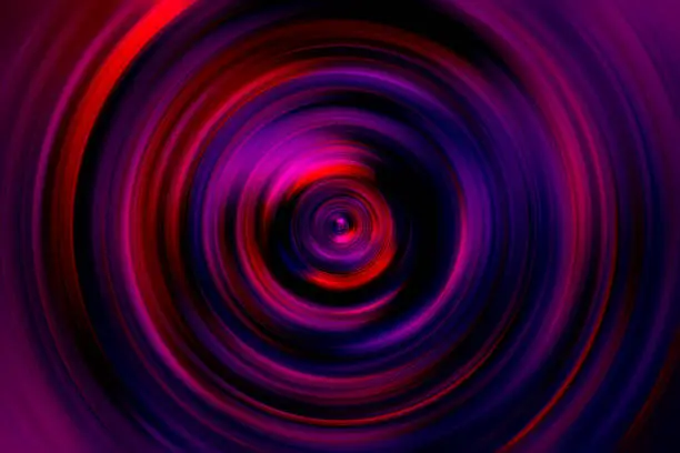 Photo of Swirl Spiral Vortex Prism Neon Purple Circle Speed Laser Motion Pattern Lens Light Painting Holographic Background Shiny Disk Abstract Magenta Vibrant Red Ultra Violet Blue Retro Style Blurred Spectrum Igniting Texture