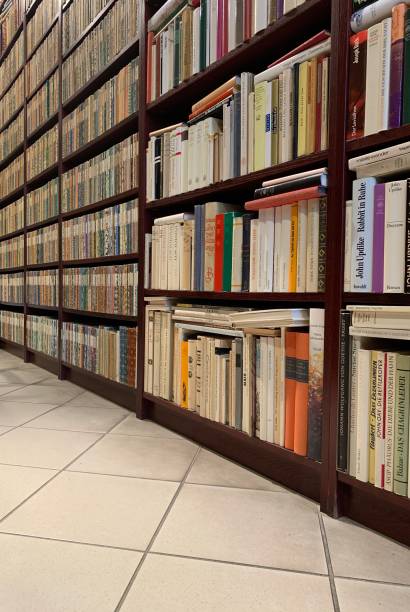 Library shelves and floor