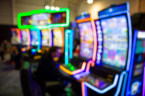 istock Blurred Slot machines in a casino 1184468092