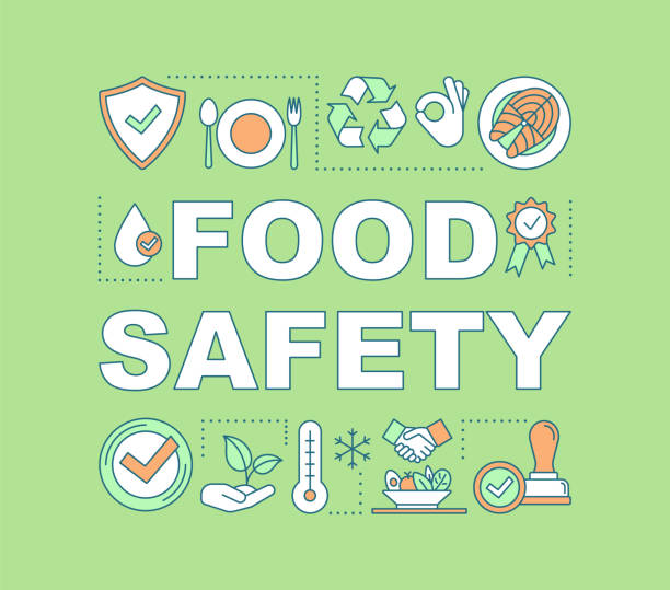 ilustrações de stock, clip art, desenhos animados e ícones de food safety word concepts banner - food safety