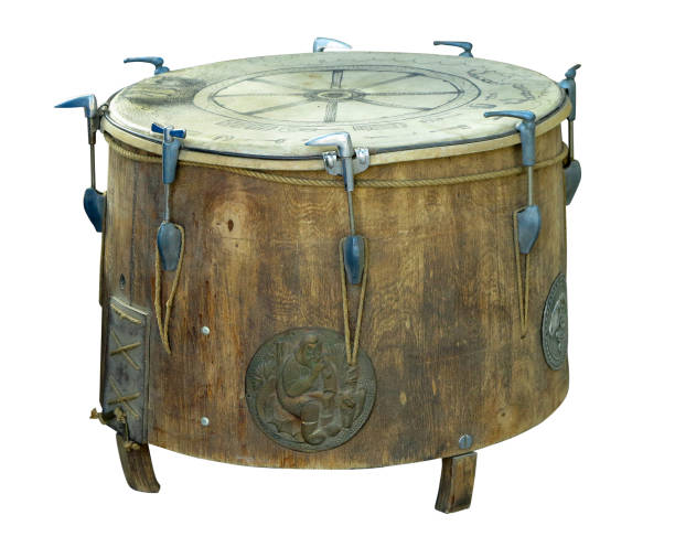 istock handmade brown wooden drum isolated on white 1184472445