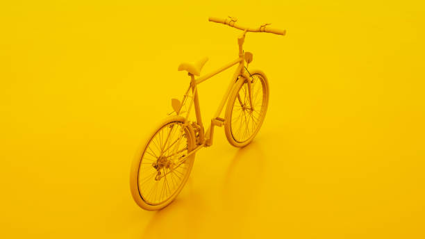 istock Yellow Bicycle. Minimal idea concept. 3d illustration 1184474057