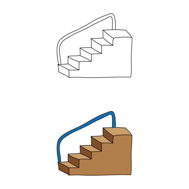 Stair Railing Cartoon 120+ Drawing Of A Stair Railing Design Stock Illustrations, Royalty ...