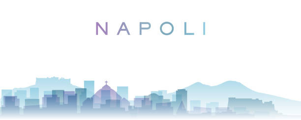 ilustrações de stock, clip art, desenhos animados e ícones de naples transparent layers gradient landmarks skyline - napoli