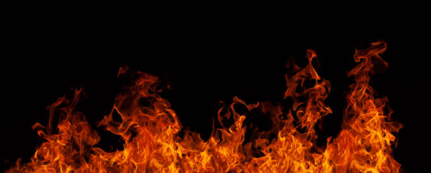 istock Colorful orange-red bright flame blazing fire. 1184478969
