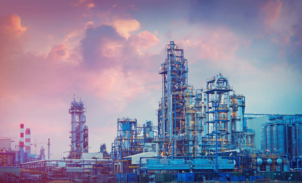 Petroleum oil refinery stock photo