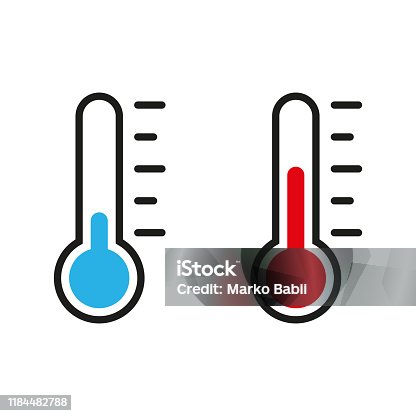 istock Thermometer illustration. Vector in flat design 1184482788