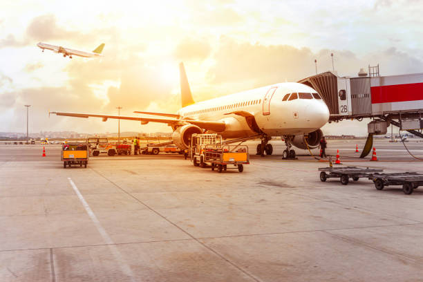 istock Airplane being loaded with cargo in İstanbul. 1184486278