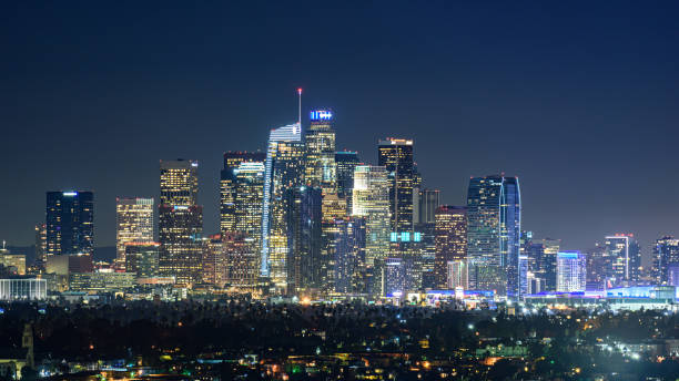 istock Downtown Los Angeles skyline at sunset 1184488065