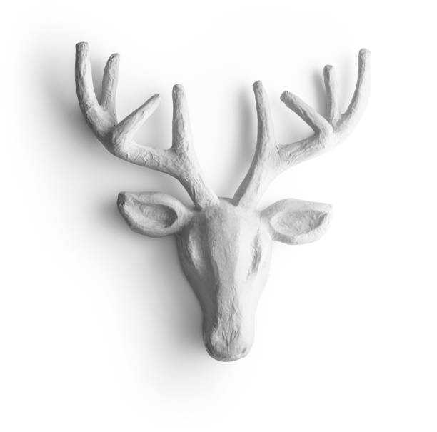 istock Paper deer head decoration trophy isolated on white background 1184488088
