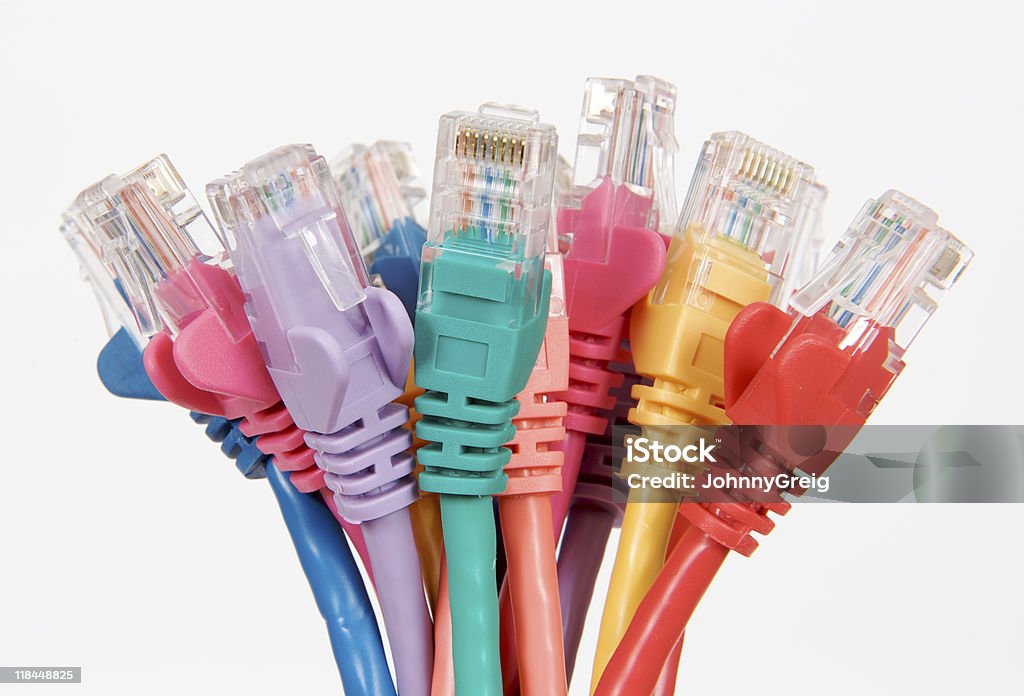 Ethernet-Kabel in Nahaufnahme - Lizenzfrei Blau Stock-Foto