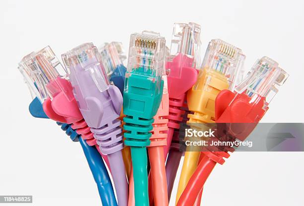 Ethernetkabel In Nahaufnahme Stockfoto und mehr Bilder von Blau - Blau, Bunt - Farbton, Farbbild