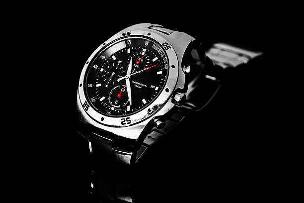 istock Men's watch on black 118448950