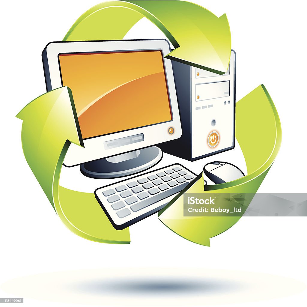 Computers recycling  Arrow Symbol stock vector