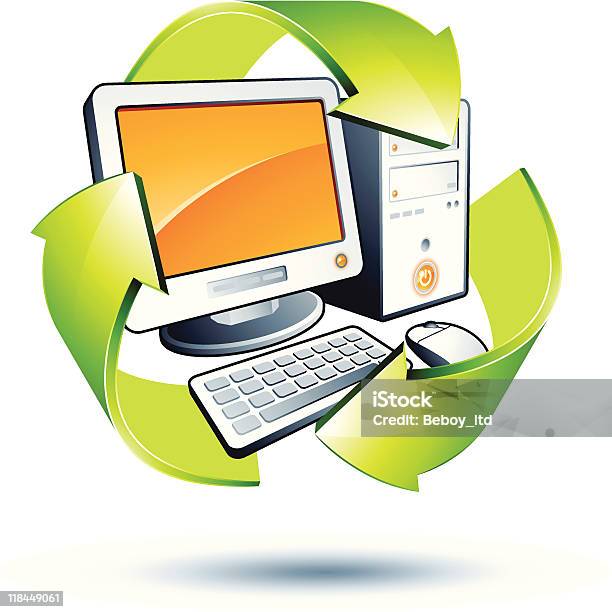 Computers Recycling Stock Illustration - Download Image Now - Arrow Symbol, Color Image, Computer