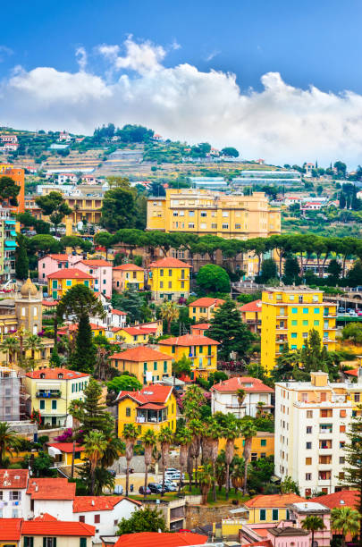 istock Panoramic view on beautiful city San Remo, Italy 1184493052