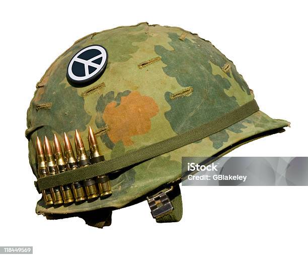 Us Vietnam War Helmet Peace Button Stock Photo - Download Image Now - Vietnam War, American Culture, Armed Forces