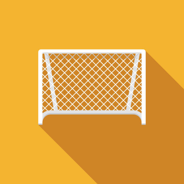 ikona siatki piłkarskiej - bramka sprzęt sportowy stock illustrations