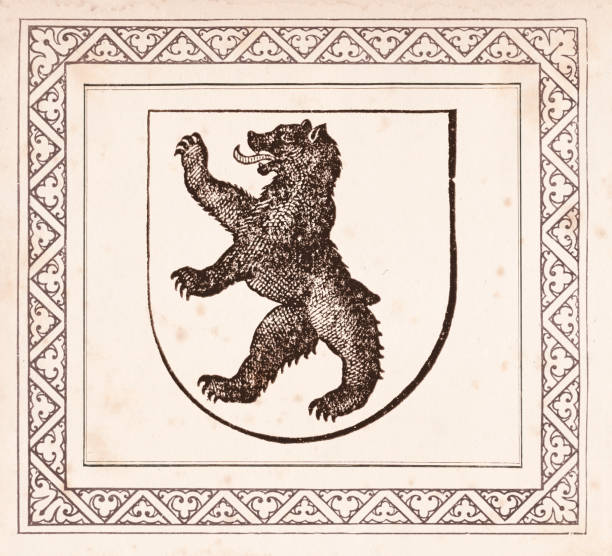 odznaka z niedźwiedziem z appenzell szwajcaria - german culture germany german flag flag stock illustrations