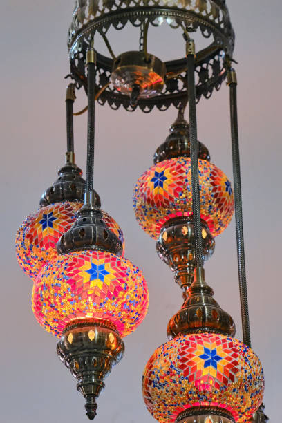 istock Large Arabic lantern with many lights and a national figure 1184502597