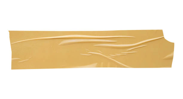 Brown adhesive tape isolated on white background