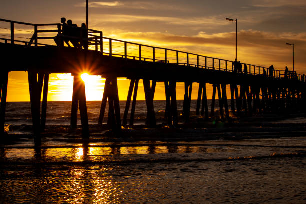 sunset at the jetty in Henley