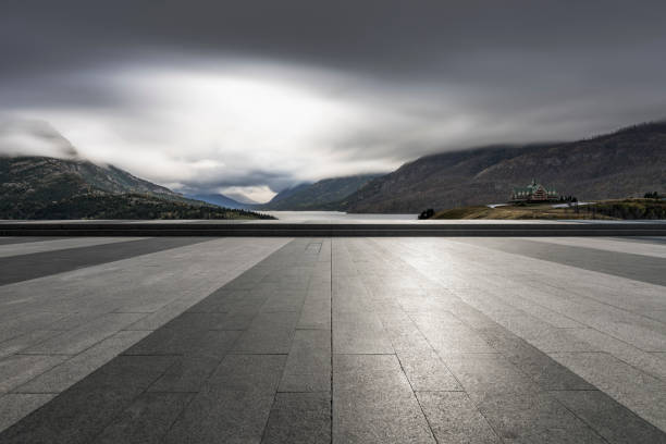 istock View of Waterton Lake from a platform 1184508733