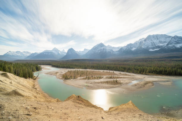 istock High angle View Of the bow river flowing through mountainous landscape 1184512987