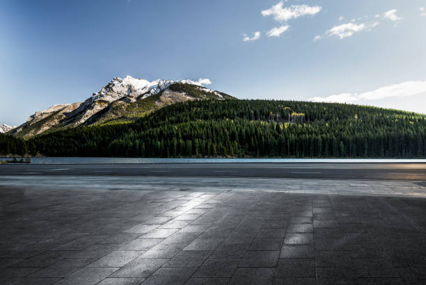 istock Empty space front of Lake and mountains 1184514232