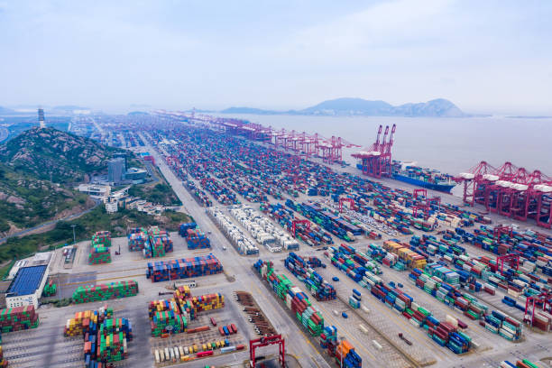 istock Large port ship in Asia 1184514350