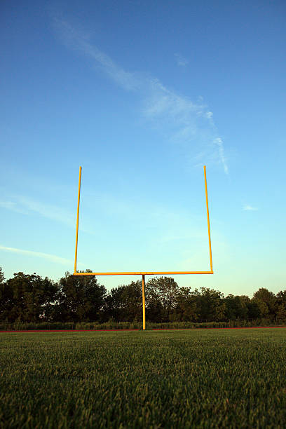 istock American Football Goal Posts with blue background 118452094