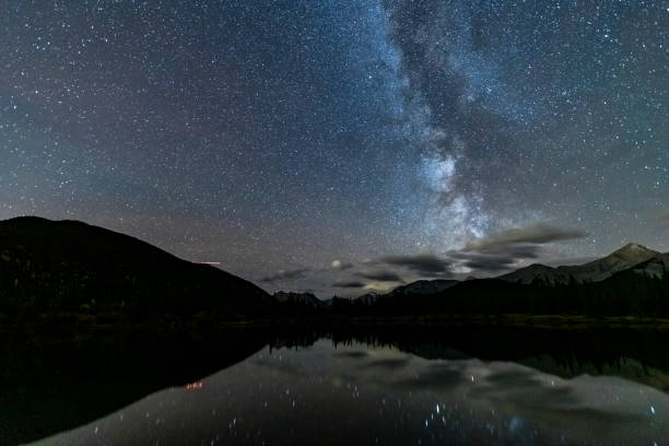 istock Night Sky and Stars Over forget-me-not pond,Alberta 1184522946