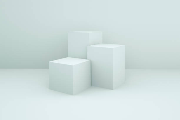istock White booth 3D rendering background wall, can be used for banner design items display background. 1184525991