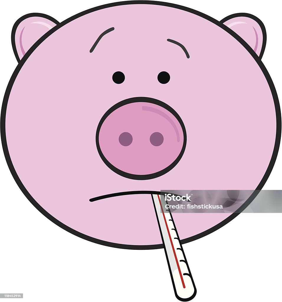 Schwein mit thermometer - Lizenzfrei Angst Vektorgrafik