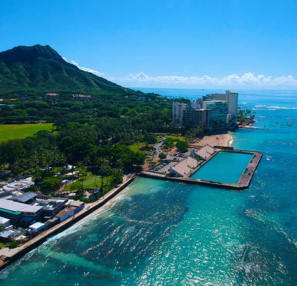 istock Panoramic aerial view of Waikiki Beach 1184532760
