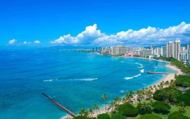 istock Panoramic aerial view of Waikiki Beach 1184533021