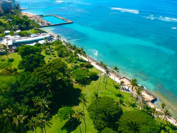 istock Panoramic aerial view of Waikiki Beach 1184533082