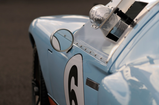 Detail of a vintage racing car,