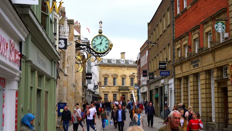 Shopping area at Stonegate street in York, UK